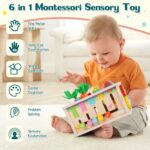 LZDMY Montessori Aktivitätsswürfel 6 in 1 – Motorikspielzeug aus Holz für Babys ab 6 Monaten – Bild 4