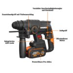 WORX WX381 Akku-Bohrhammer 20V – Bürstenlos mit 4Ah Akku & Ladegerät – Bild 7