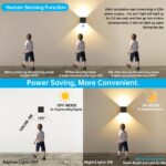 MYCUL 12W LED Wandleuchte mit Bewegungsmelder – Wasserdichte Aussenlampe Schwarz – Bild 4