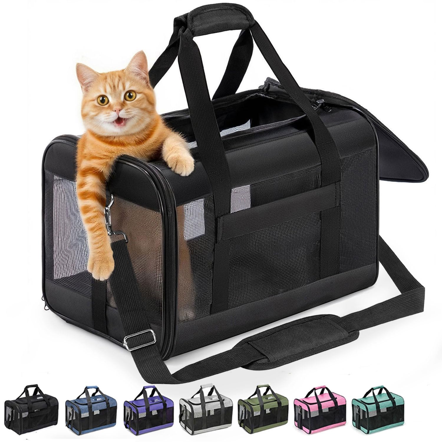 Conlun Katzentransportbox M – Flugzeugtauglich mit Sicherheitsschnalle für bis 7 kg
