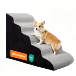 A.FATI Hundetreppe 5 Stufen – Haustiertreppen für Bett & Sofa bis 60 cm Höhe