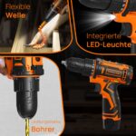 FAHEFANA 12V Akkuschrauber Set mit 25 Nm Drehmoment – Kompaktes Bohrschrauber Set für Heimwerker – Bild 6