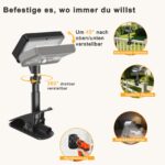 2er Set Solarleuchte mit Bewegungsmelder 600lm – IP65 Aussenleuchte mit Clip-Montage – Bild 5