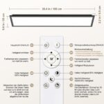 SNADER LED Deckenleuchte 100x25cm Dimmbar – 36W Panel mit Fernbedienung & Hintergrundlicht – Bild 6
