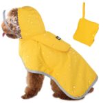 SlowTon Regenmantel Hund wasserdicht mit transparenter Kapuze – Reflektierender Schutz für kleine bis grosse Hunde (M)