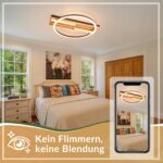 GBLY LED Deckenleuchte 38cm Holz – 24W Warmweiss 3000K für Wohnzimmer & Schlafzimmer – Bild 7