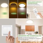 zemty 22cm LED Deckenleuchte dimmbar – 1500 Lumen mit Fernbedienung & Nachtlicht – Bild 4