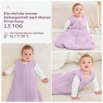 Unnivoll Babyschlafsack 67 cm 2.5 Tog – Winterschlafsack für Neugeborene 0-6 Monate – Bild 6