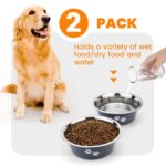 PETTOM Edelstahl Hundenapf 2er-Set 1560 ml – Rutschfest für mittelgrosse Hunde – Bild 7