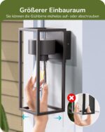 EDISHINE Wandleuchte E27 IP44 Wasserdicht – Moderne Aussenleuchte Anthrazit für Haus & Terrasse – Bild 4