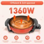 6 l Aohuada Yin-Yang Fondue Topf elektrisch 1360 W – Doppelkammer Hot Pot für Zuhause – Bild 3