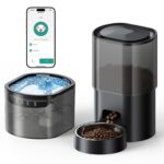 Evoliq 3L Automatischer Katzenfutterspender & 2,5L Wasserbrunnen – WiFi-App-gesteuert für bis zu 10 Mahlzeiten täglich