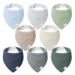lulumoon Sabberlätzchen Baby Musselin 8er-Set – Dreieckstuch für Jungen & Mädchen