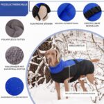 Wasserdichter Hundemantel mit Polarfleece – Winterjacke mit Reflexstreifen für kleine bis grosse Hunde – Bild 3