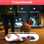 MASBRILL LED Leuchthalsband Hund Grösse S – USB-aufladbar mit 3 Lichtmodi – Bild 3