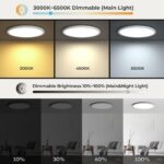 Matane 24W LED Deckenleuchte Rund 30cm – Dimmbar mit Fernbedienung & Nachtlicht für Schlafzimmer – Bild 3