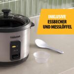 Tristar Reiskocher 1,5 L mit Dampfgaraufsatz – Edelstahl & Warmhaltefunktion – Bild 4