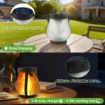 Facarler Solar Flammenleuchte 2er Set – LED Laternen mit Flackereffekt & USB-Aufladung – Bild 2