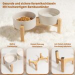 Erhöhter Hundenapf Set mit Keramik & Bambusständer – Doppelnapf 2x850ml für kleine & mittelgroße Hunde – Bild 3