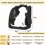 Aystkniet Haustier-Rucksack 34×29×43 cm – Ergonomisch für Katzen & kleine Hunde – Bild 2