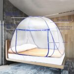 AnJeey Moskitonetz Bett 180x200 cm – Pop-up Doppeltür mit Faltdesign für Camping & Schlafzimmer – Bild 3