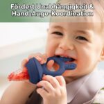 haakaa Fruchtsauger & Mini-Gefrierform – Beikost-Set für Babys ab 4 Monaten (Dunkel Blau) – Bild 6