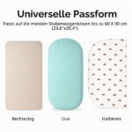 Peepeemax Spannbettlaken Beistellbett 90x50 cm – 100% Musselin Baumwolle, 2er Pack – Bild 5