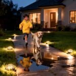 Shuniu Solar Bodenleuchten 12er Set mit 8 LEDs – Warmweiss Gartenbeleuchtung IP65 – Bild 6