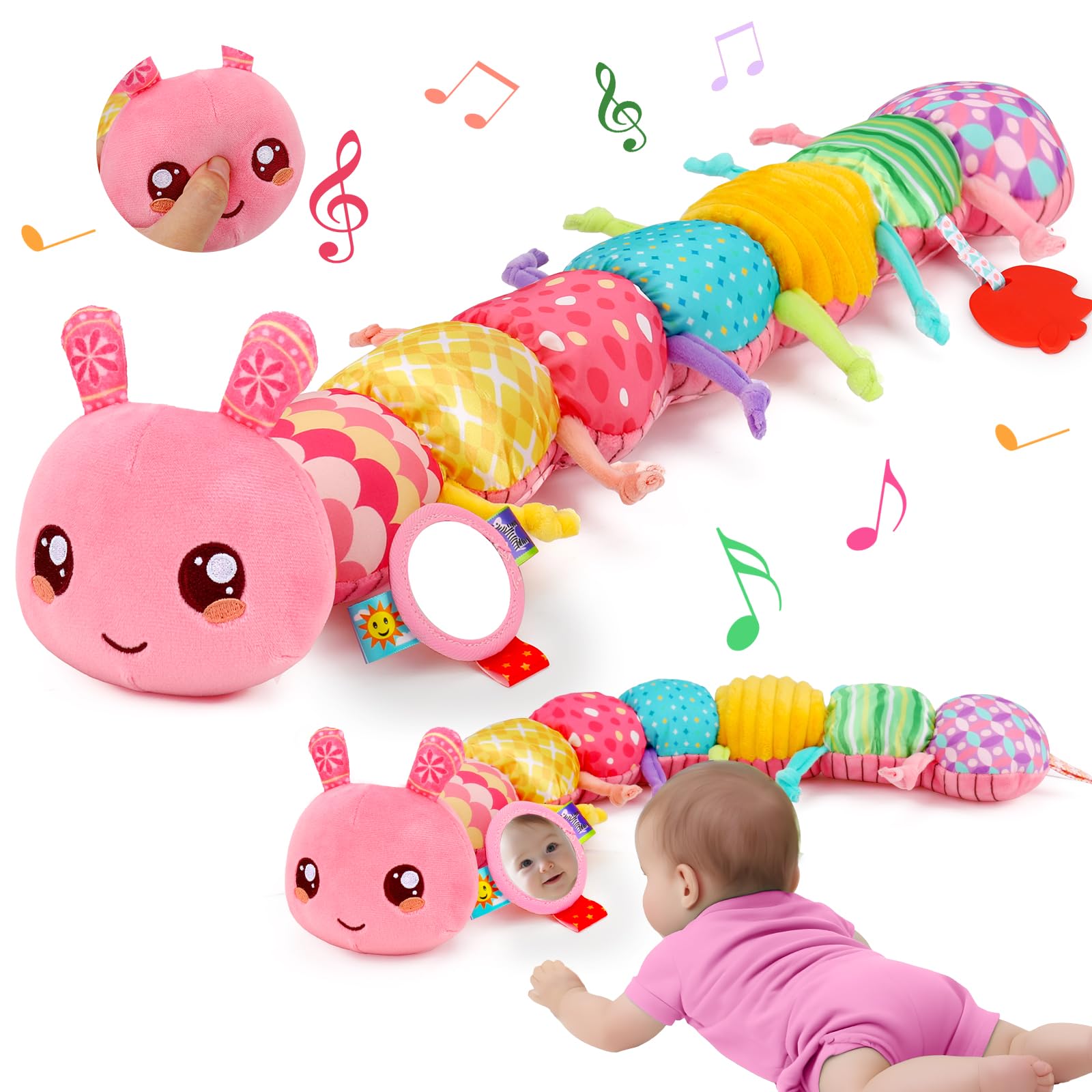 Lypsochaat Musikraupe – Montessori Sensorik Spielzeug für Neugeborene 0–12 Monate