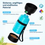Pecute 3-in-1 Trinkflasche für Hunde – Wasser, Schale & Futter in einem mit Karabiner – Bild 4