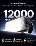 FULNIX Aussenlampe mit Bewegungsmelder 12000mAh – LED Wandleuchte IP65 mit Fernbedienung – Bild 3