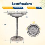 VIVOHOME Vogeltränke 71cm – Polyresin Gartenbad mit Antik-Patina für Außenbereiche – Bild 8