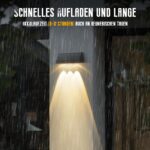 CBJKTX Solar-Wandleuchte 4er-Set mit 3000K Warmweiss – Intelligente Aussenbeleuchtung für Garten & Zaun – Bild 3