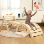 Khlerox 7-in-1 Montessori Kletterdreieck mit Rutsche & Kletterbogen – Holz Spielgerät ab 1–3 Jahre – Bild 2