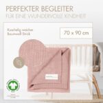 MOYO Babydecke Rosenquarz 70x90 cm – Atmungsaktive Baumwolldecke für Neugeborene – Bild 4