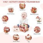 OESSUF Motorikwürfel 9-in-1 Bus – Montessori Holzspielzeug für Babys ab 1 Jahr – Bild 5