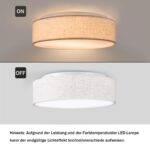 Zedelmaier Deckenlampe Ø38cm mit Leinenstoff – Moderne Deckenleuchte für alle Räume – Bild 2