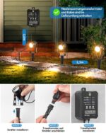HIBOITEC LED Gartenbeleuchtung 6er Set mit Transformator – Dimmbar & Fotosensor für Aussen – Bild 5