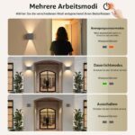 YindaLux LED-Aussenlampe mit Bewegungsmelder 12W 1320lm – Anthrazit 2er Set – Bild 5
