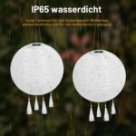 YIFMOO Solar Lampions 20 cm – Wetterfeste LED Aussenlaterne mit Warmweissl (2er Set) – Bild 5