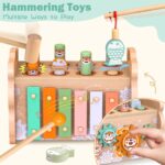 Weilim Montessori Holzspielzeug 3-in-1 ab 1 Jahr – Kugelbahn, Aktivitätswürfel & Formensortierer – Bild 3