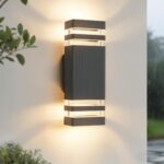 JNR Aussenlampe Wand IP54 – Wasserdichte LED-Wandleuchte Anthrazit für Aussen