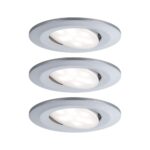 Paulmann Einbauleuchte LED Calla 3x6W Chrom matt – IP65 schwenkbar für Feuchträume