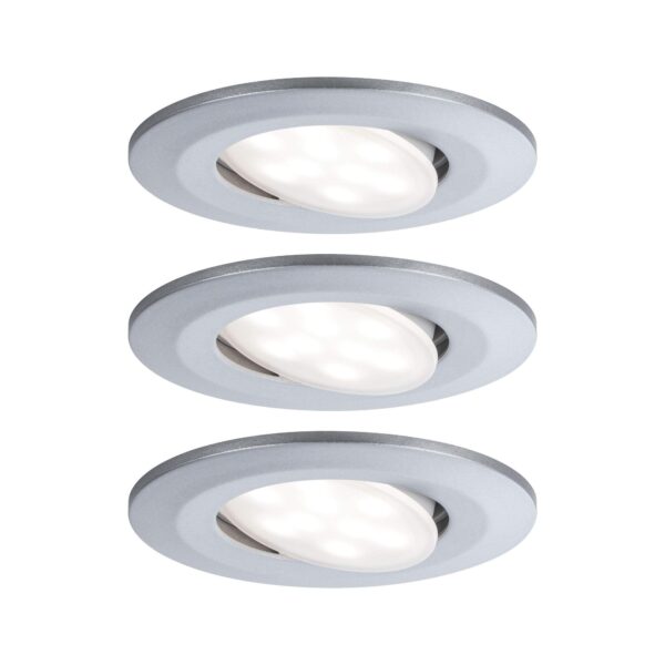 Paulmann Einbauleuchte LED Calla 3x6W Chrom matt – IP65 schwenkbar für Feuchträume