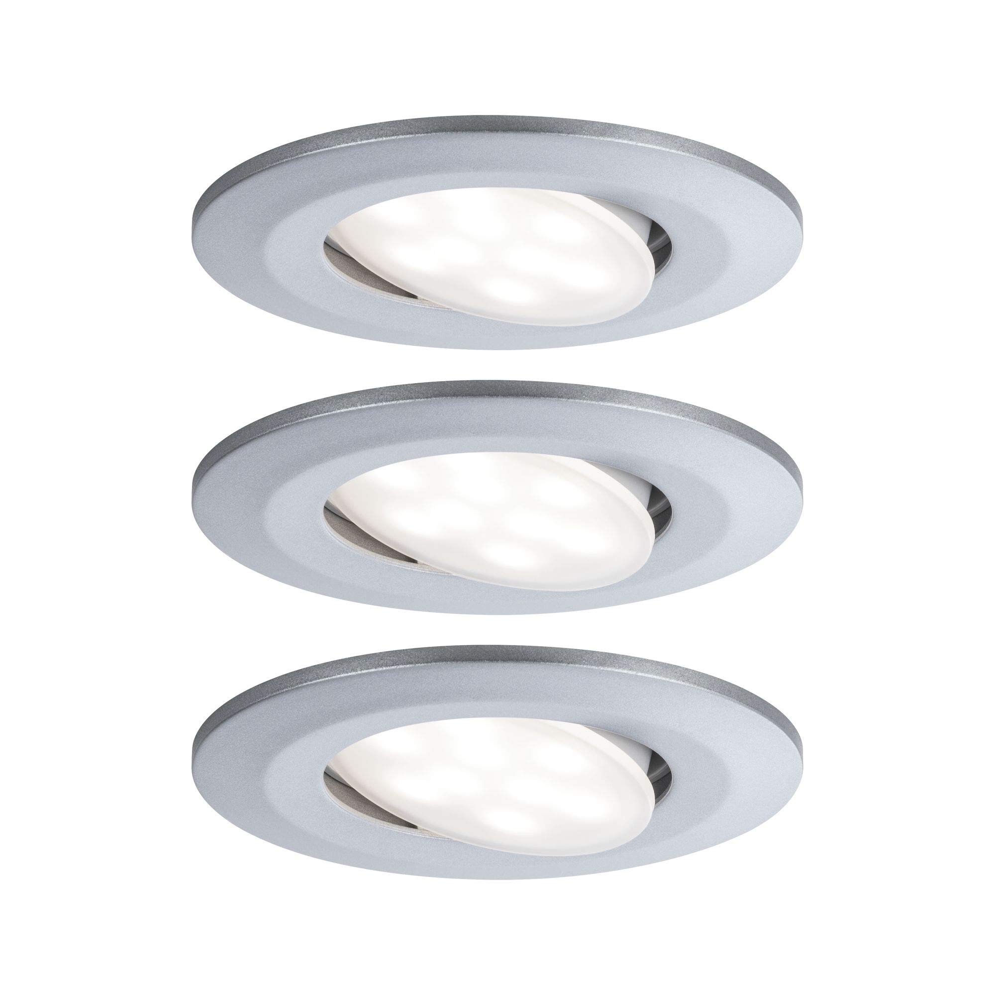 Paulmann Einbauleuchte LED Calla 3x6W Chrom matt – IP65 schwenkbar für Feuchträume