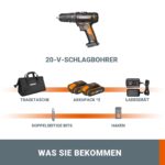 WORX WX370.1 Akku-Schlagbohrschrauber 20V – 50Nm mit 2x 2Ah Akkus & Ladegerät – Bild 6