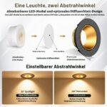 YindaLux 6er LED Einbaustrahler 230V – 5W 550LM Dimmbar 3CCT Schwenkbar IP44 – Bild 4
