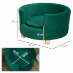 PawHut Hundesofa Grün – Gemütliche Hundecouch mit Rückenlehne für kleine Hunde & Katzen – Bild 7