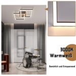CBJKTX LED Deckenleuchte 24W Schwarz-Holz 3000K Warmweiss – Modern Design für alle Räume – Bild 7