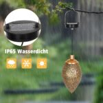 CCILAND Solarlaterne 2er Set Metall – Warmweiss LED Hängend IP65 Wasserdicht – Bild 6